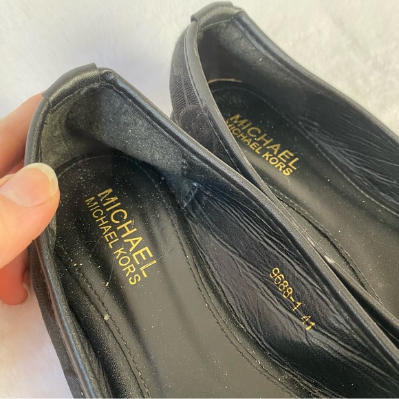 Michael Kors Black Gold Monogramed Flats - Picture 4 of 7